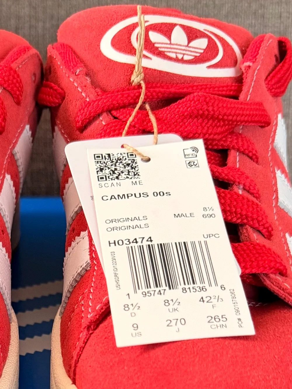 NWT adidas Men’s Red Campus 00s Sneakers